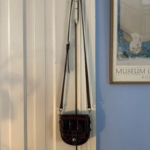 D&B Elegant Black and Brown Crossbody Bag